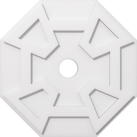 Ekena Millwork Logan Architectural Grade PVC Contemporary Ceiling Medallion, 22"OD x 3"ID x 7 1/2"C x 1"P CMP22LG-03000